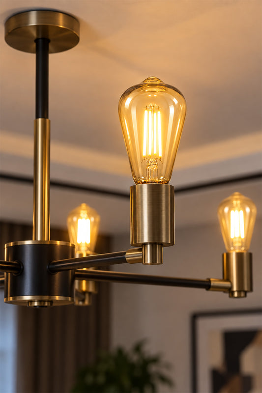 ST64 Dimmerli Rustik Gün Işığı 2700K Amber LED Ampul Filament E27 Duylu Filamanlı Edison Ampül