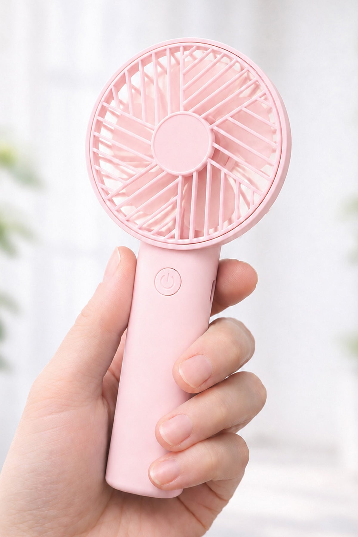 Standlı 3 MOD Şarjlı El Fanı 3 Kademe Seyahat Masaüstü Vantilatör Taşınabilir Mini Fan Pembe F137