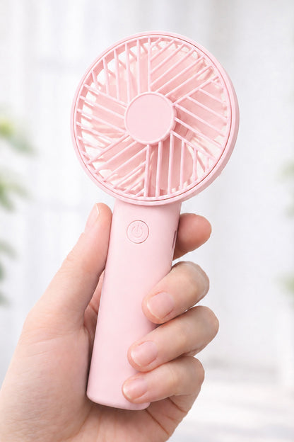 Standlı 3 MOD Şarjlı El Fanı 3 Kademe Seyahat Masaüstü Vantilatör Taşınabilir Mini Fan Pembe F137