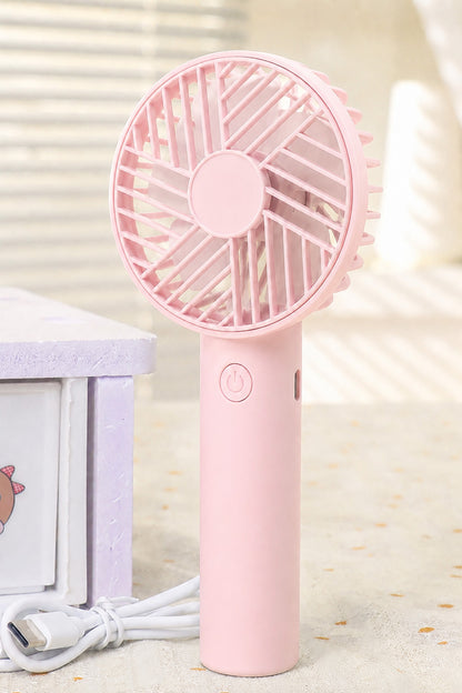 Standlı 3 MOD Şarjlı El Fanı 3 Kademe Seyahat Masaüstü Vantilatör Taşınabilir Mini Fan Pembe F137
