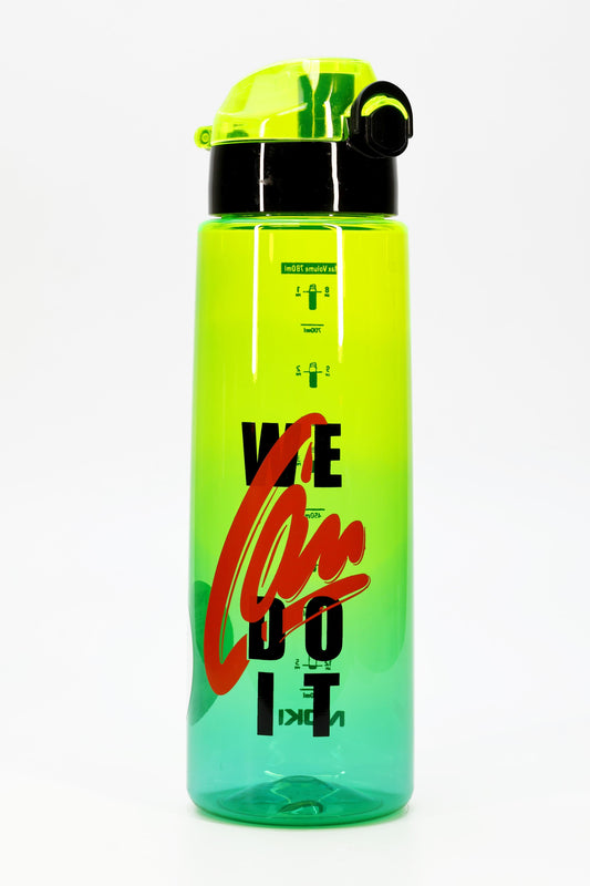 Su Matarası Tritan Geniş Ağız Su Şişesi Grafiti Spor Matarası Suluğu BPAsız 800 mL Yeşil 0104