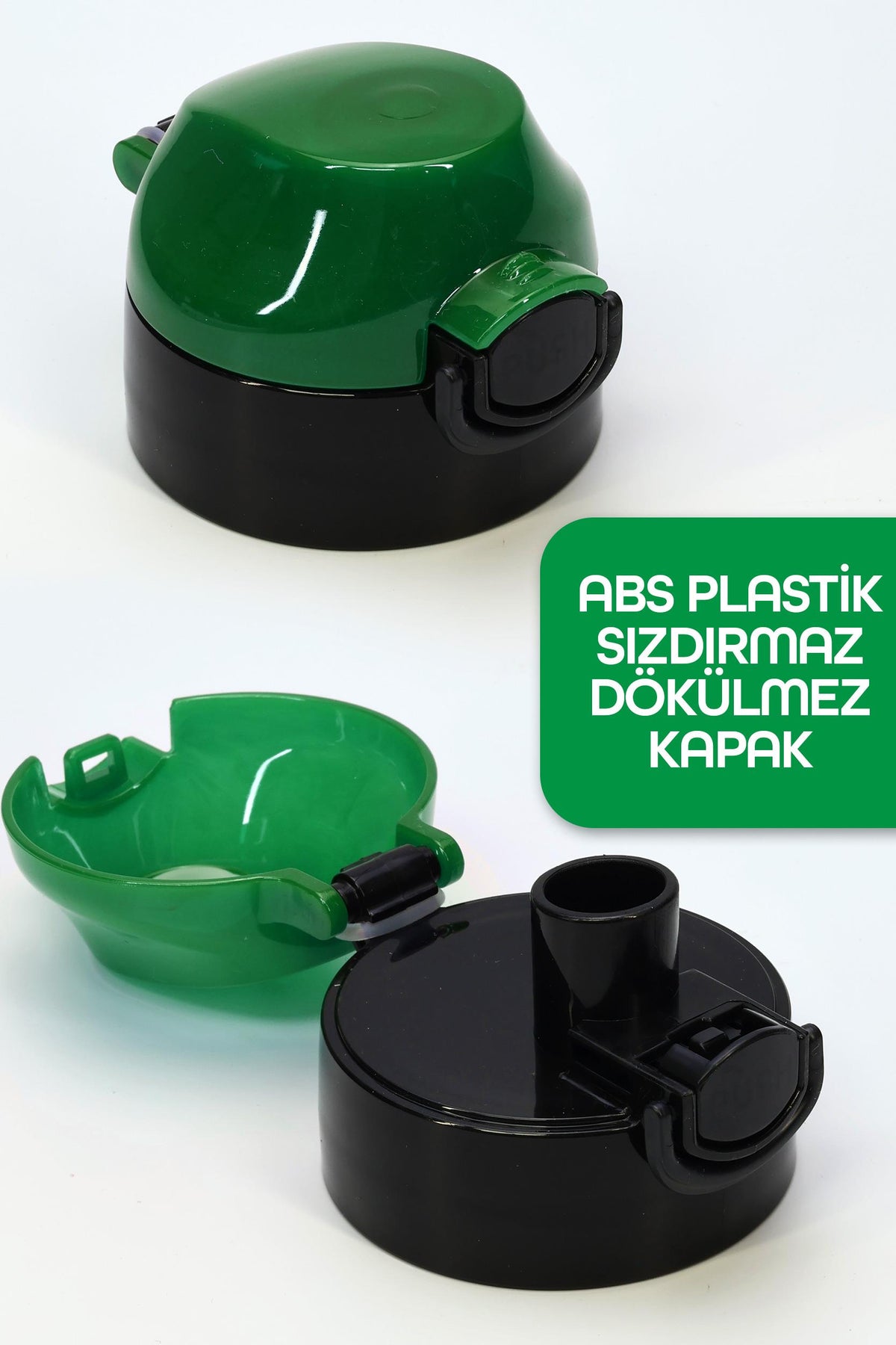 Su Matarası Tritan Geniş Ağız Su Şişesi Motivasyon Spor Matarası Suluğu BPAsız 1000 mL Yeşil T0103
