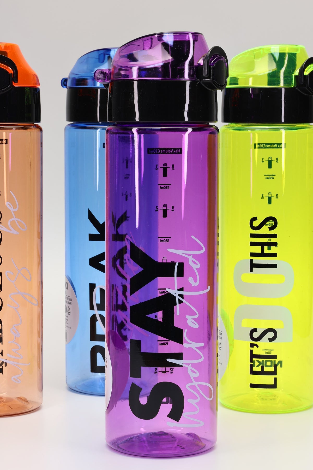 Su Matarası Tritan Geniş Ağız Su Şişesi Stay Hydrated Spor Matarası Suluğu BPAsız 630 mL Mor 0102