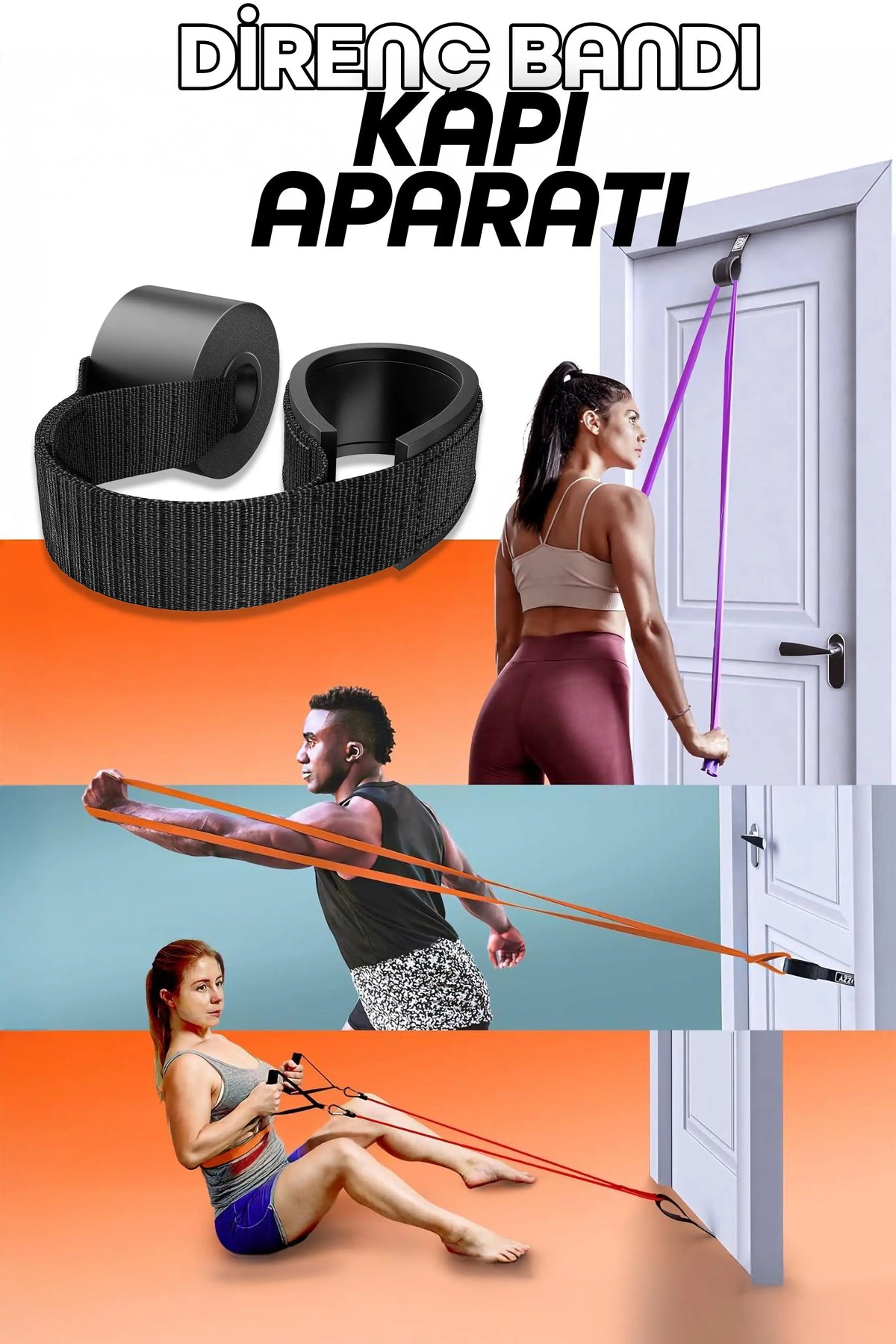 Direnç Bandı Kapı Aparatı Evde Pulldown Curl Row Cable Press Makinesi Yerini Tutan Aparat 1 Adet