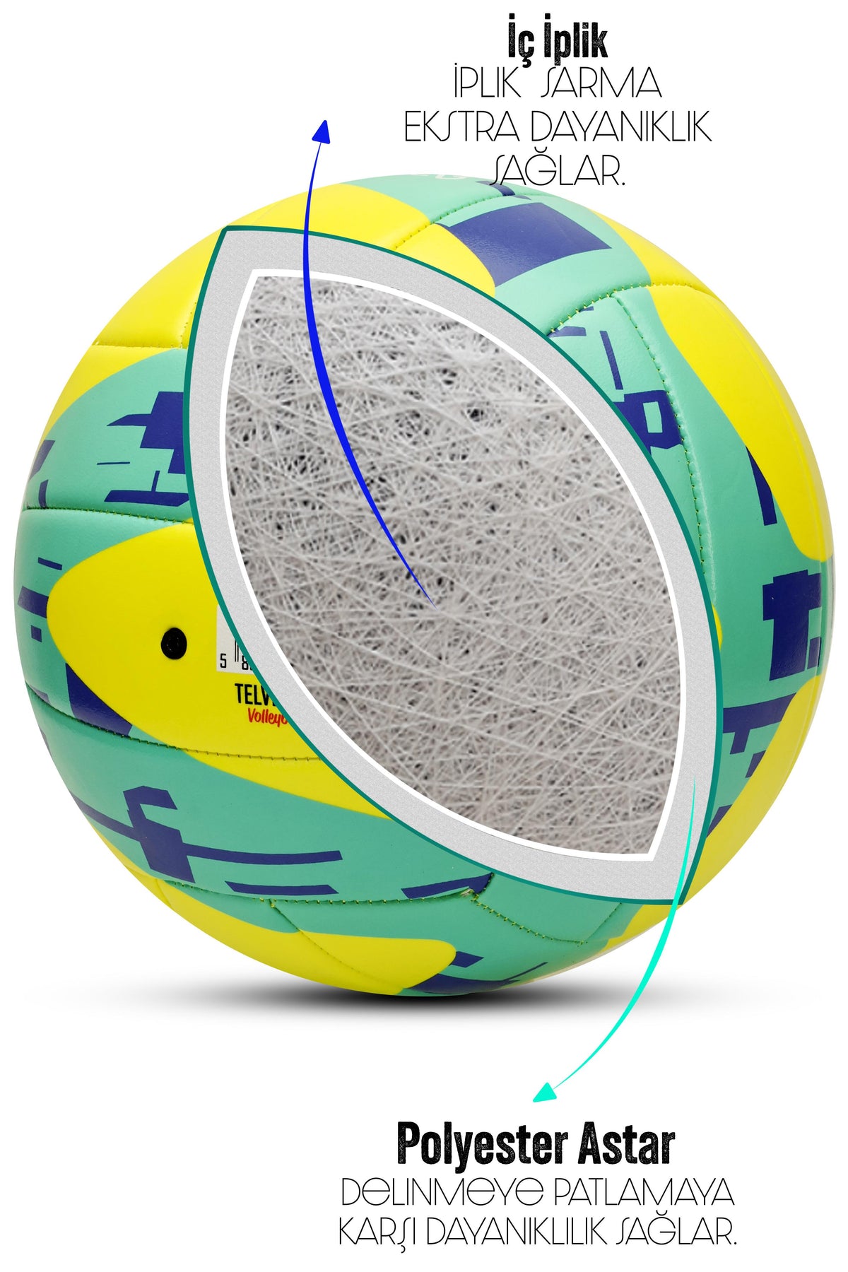 Telvesse VT800 Spike Voleybol Topu Yumuşak Doku Semi-Pro İç-Dış Mekan Soft Touch 300 g No:5