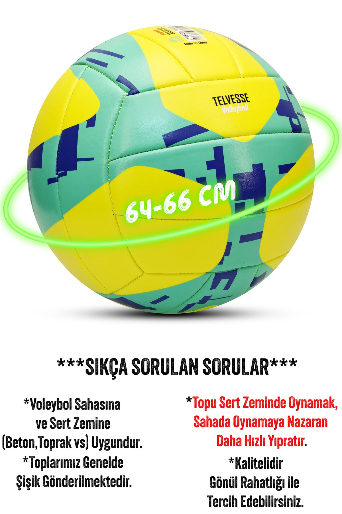 Telvesse VT800 Spike Voleybol Topu Yumuşak Doku Semi-Pro İç-Dış Mekan Soft Touch 300 g No:5