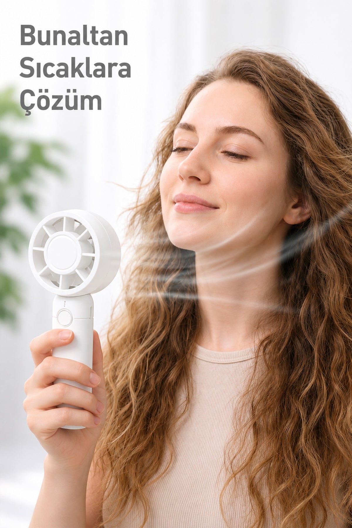 Turbo 3 MOD Şarjlı El Fanı 3 Kademe Seyahat Masaüstü Vantilatör Taşınabilir Mini Fan Beyaz F130